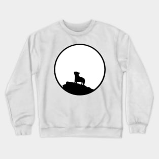 French Bulldog in front of the Moon Frenchie Gift Crewneck Sweatshirt